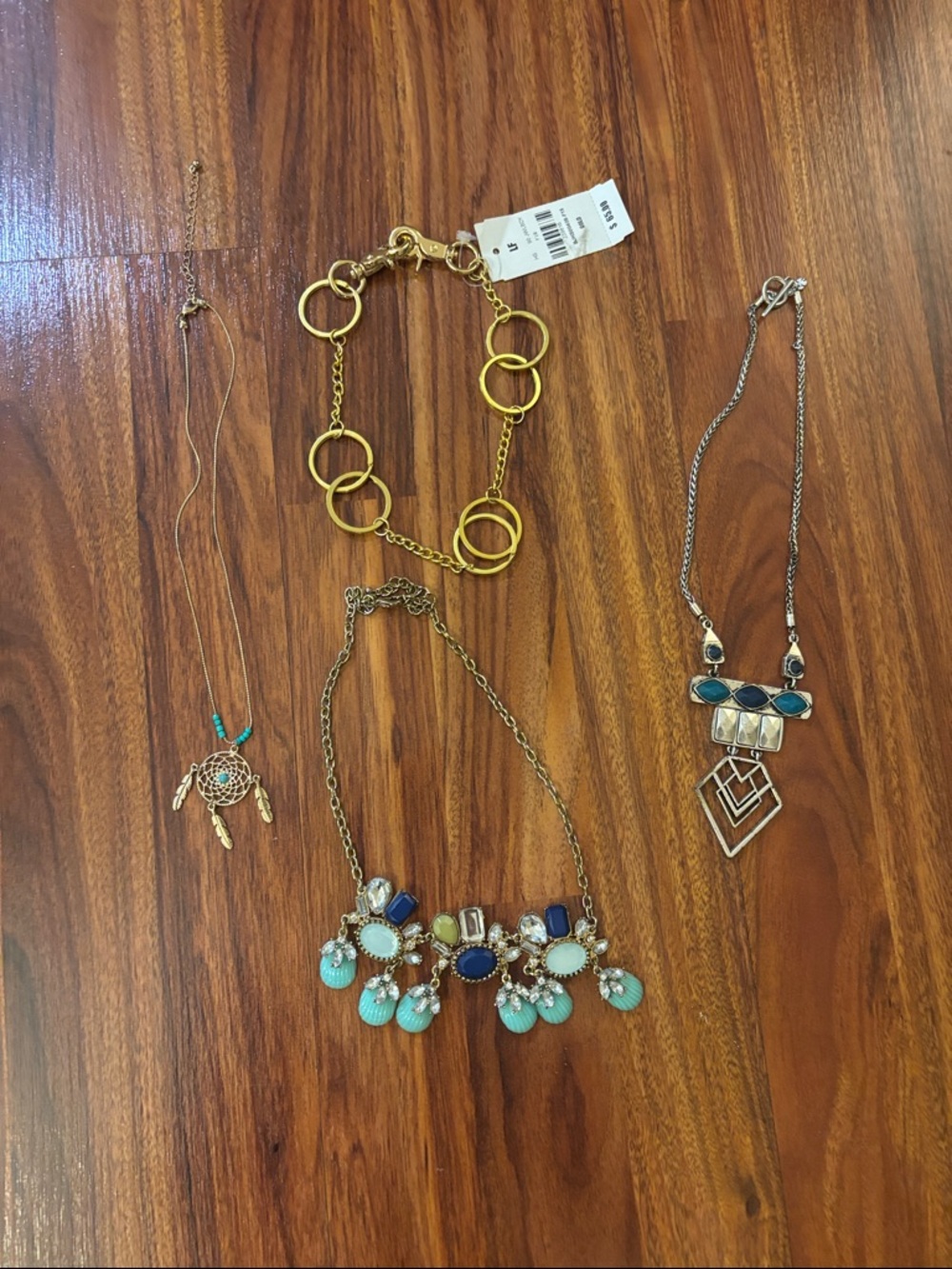 LF Gold Link Necklace & Mixed Festival Necklaces Set
